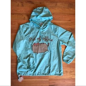 Pusheen Aqua Blue Windbreaker “Out of Office”